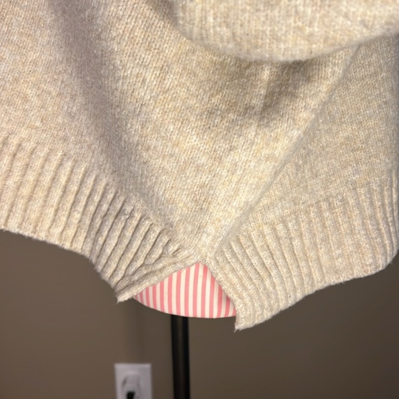 Abercrombie & Fitch sweater two toned colorblock brown cream cardigan A&F - L - Picture 9 of 10